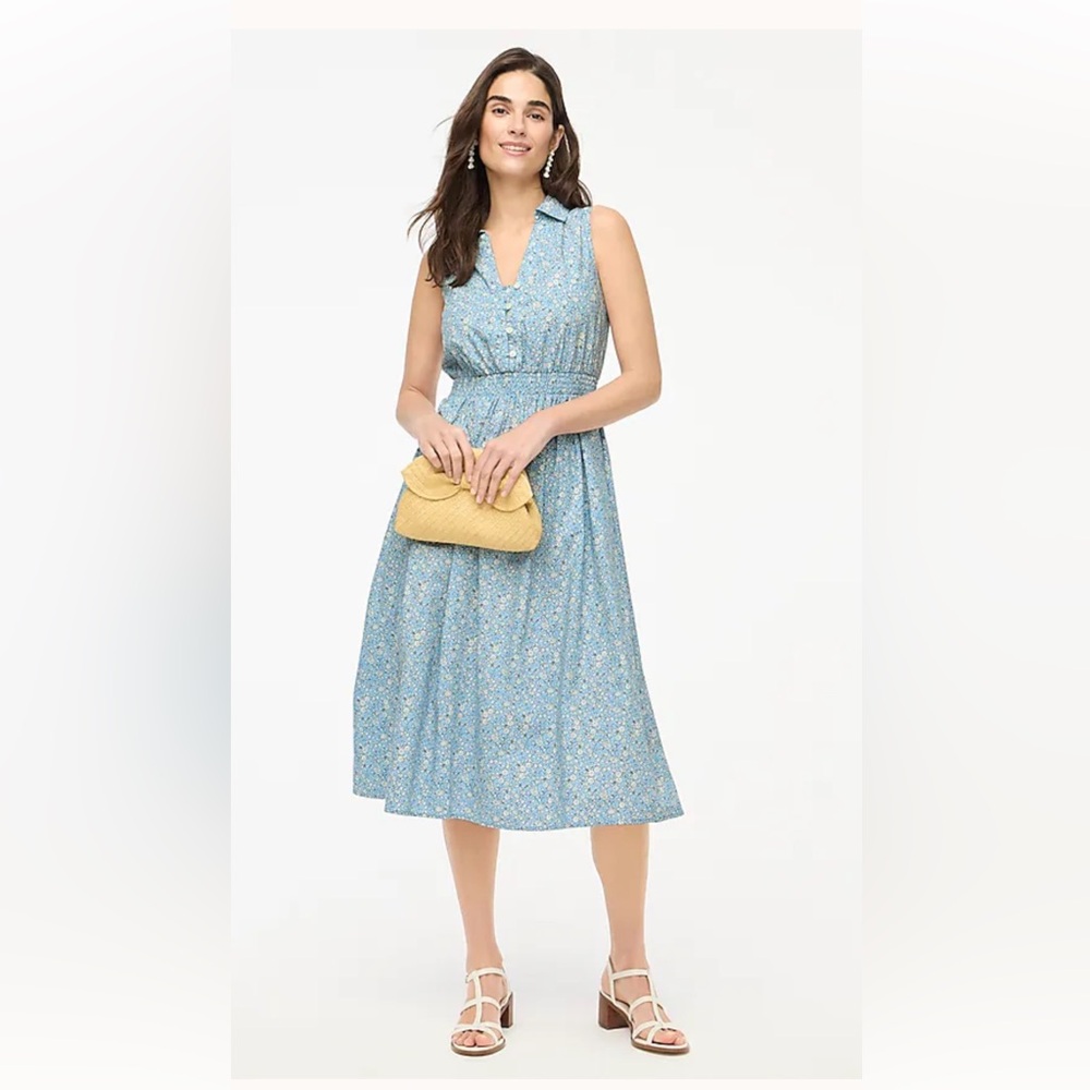 J. Crew Light Blue Floral Dress
